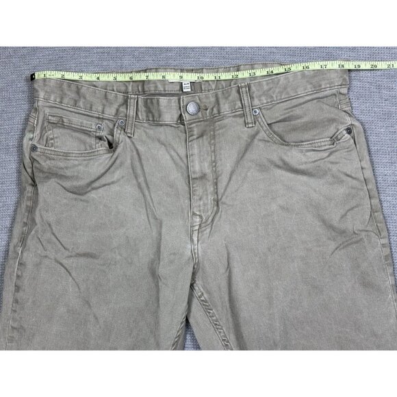 Calvin Klein Jeans Mens Khaki Dusty Green Denim Mid Rise Straight Leg Size 36X30 - Picture 7 of 14